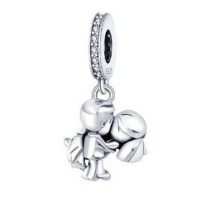 Newly Wed Couple Bracelet Charm Sterling Silver 925 Dangle Wedding Jewelry Gift